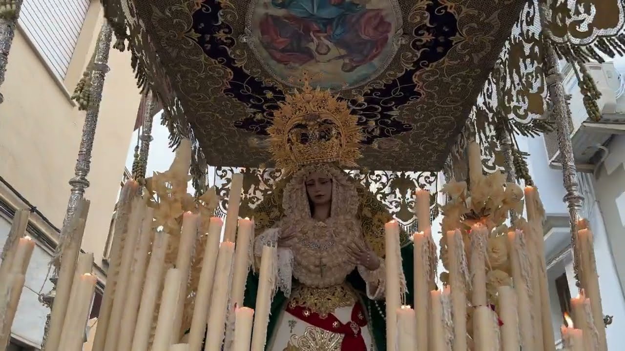 Domingo de Ramos en Padul 2025. Virgen del Valle desde la hermandad de la Flagelación