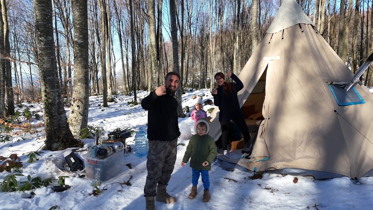 Çocuklarımızla Kar kampı yaptık ❄️☃️ ÇOK EĞLENDİK