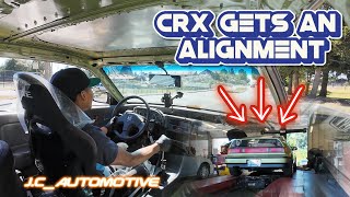 Crx gets an alignment before Hondafest! We also got my slicks mounted!