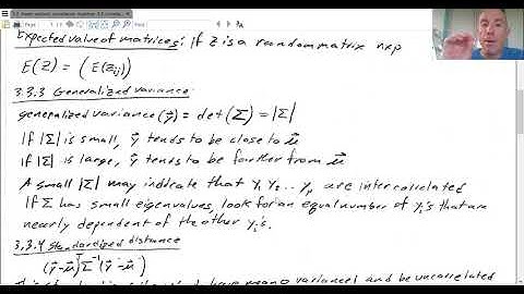 Mean vectors and covariance matrices