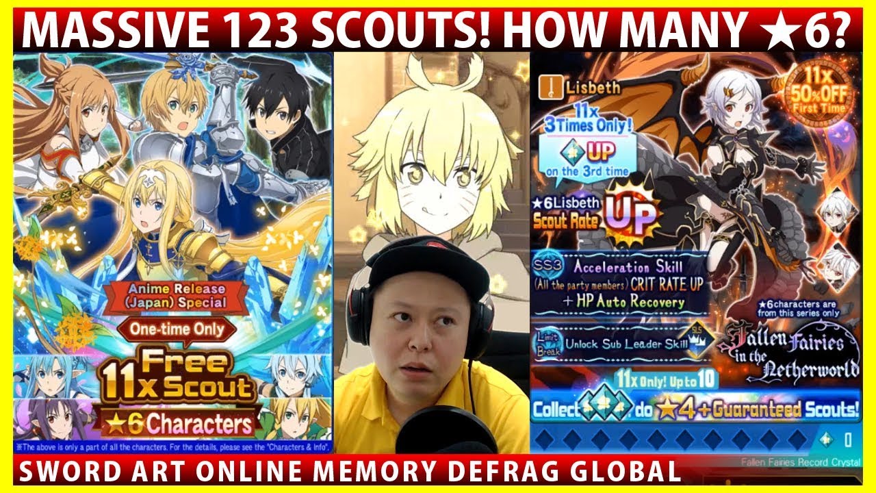 MASSIVE 123 Scouts - Halloween Earth Lisbeth Rate Up & Zero Diamond Scouts! (SAOMD Memory Defrag)