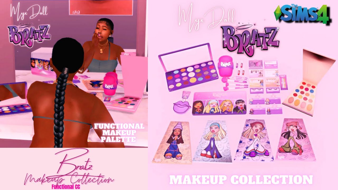 Bratz Custom Content Collection💞 - FUNCTIONAL MAKEUP PALETTE  +DOWNLOAD LINKS‼️| Sims 4  SPEED VIDEO