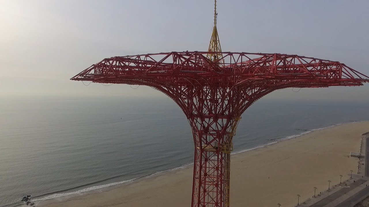 phantom 3 flight range DJI Phantom 3 Coney Island Parachute Jump Aerial Drone Flight