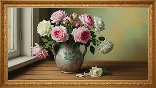 Romantic Rose Flower Canvas | Peaceful Decorative Art Visual screenshot 2