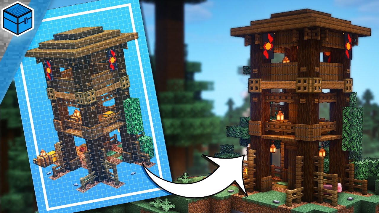 Minecraft Außenposten bauen 🏰 Holz Turm in Minecraft bauen deutsch ...