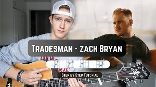 How To Play TRADESMAN by Zach Bryan! Beginner Guitar Tutorial!