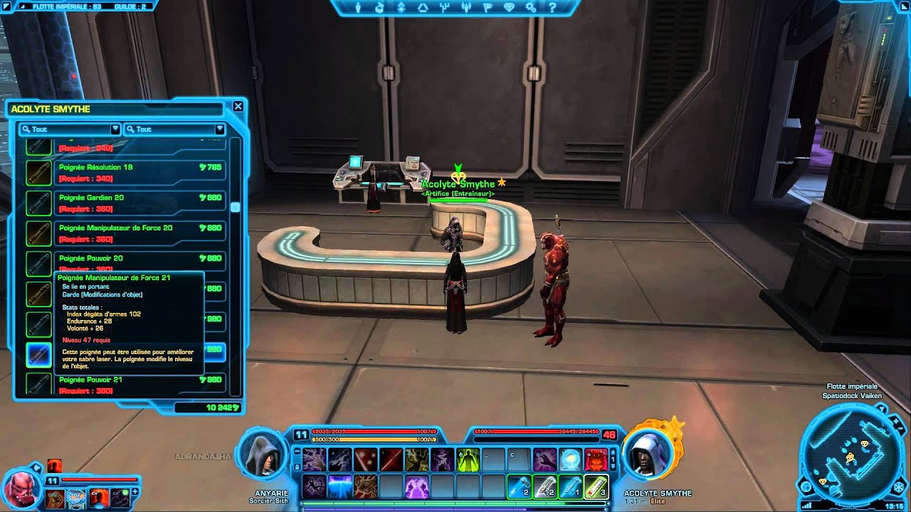 Swtor : Recettes du métier Artifice - YouTube
