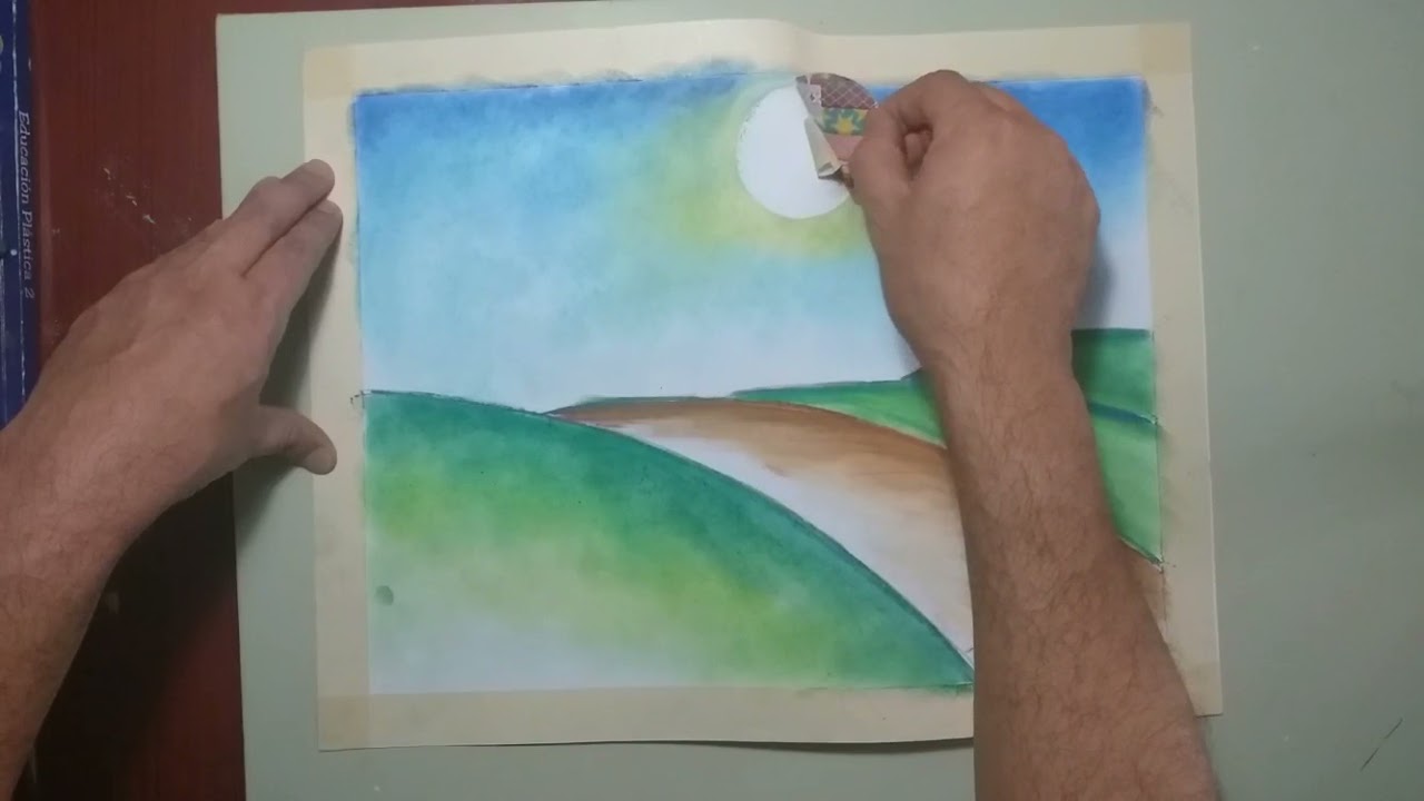 Paisaje con Crayón pastel 1 YouTube