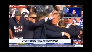 Steve's reaction as gunfire erupts at Trump rally (SHOCKING)!!