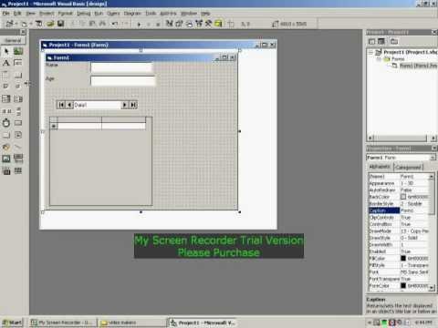 how to make add,modify,delete and modify button in table in vb 6.0