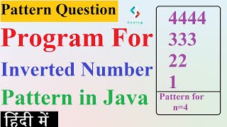 Famous Q17:- Inverted Number Pattern | Inverted Number Pattern in Java | Pattern Question in Java Net Worth