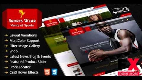 Preview Sports Store Responsive Ecommerce HTML5 Theme TFx