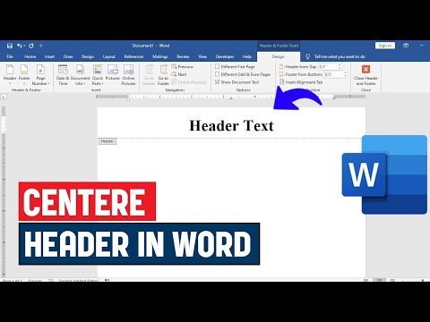 How to Center Header in Word | Microsoft Word Header Alignment - YouTube