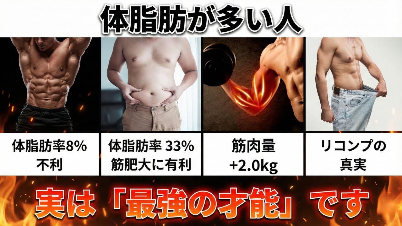 【最新研究】太っている＝「筋肥大に不利」は間違いです。【9割が知らない】
