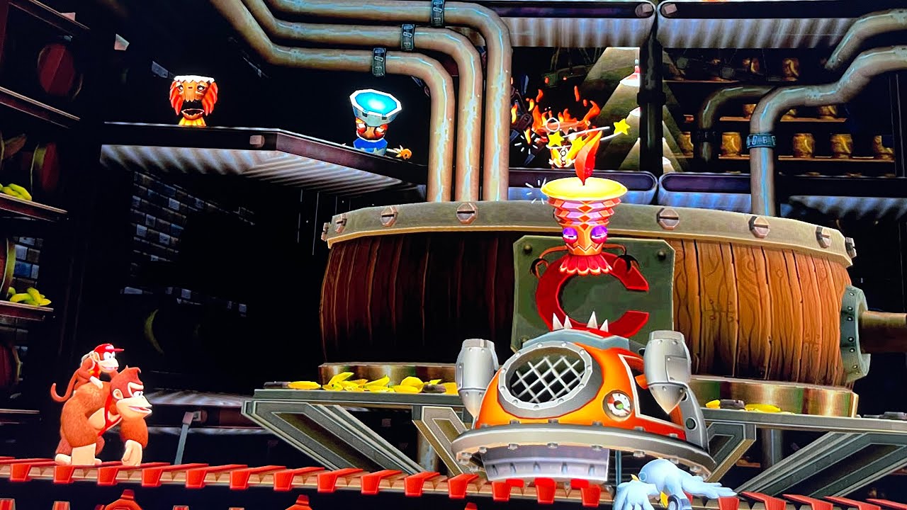 Playing donkey Kong country returns hd part 7/8 in the factory 🏭.