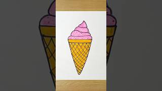 how to draw and color ice cream with markers #drawing #coloring #icecream