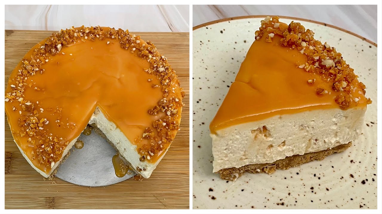 No Bake Butterscotch Caramel Cheesecake With Homemade Cream Cheese| No Gelatin,Oven,Eggs|Cheesecake | Anyone Can Cook with Dr.Alisha