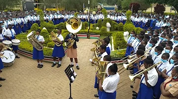 Asumbi girls high school.Form one first assembly welcoming. enjoy the beats.