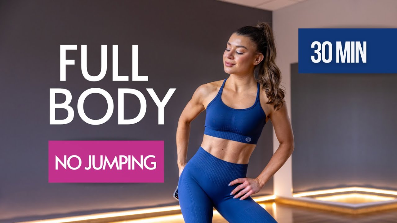 30 MIN Full Body Workout | NO Jumping NO Equipment warm up & cool down ...