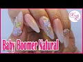 Uñas Acrílicas 😍😍 Baby Boomer  NATURAL STILETTO con 3D 🌺🌺 / Xnails