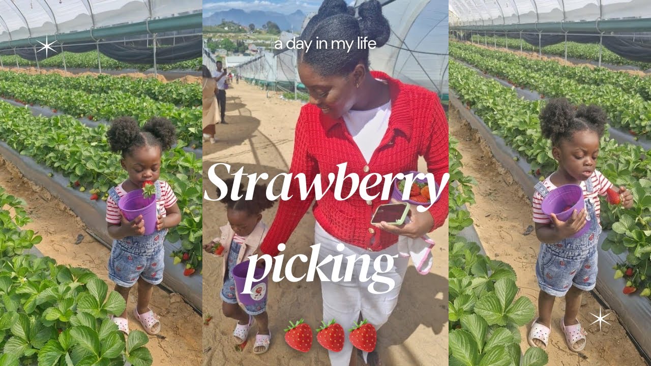 First time Strawberry Picking 🍓 at Polkadraai Farm & Birthday Party Invite 🎉 | Cape Town Family Vlog