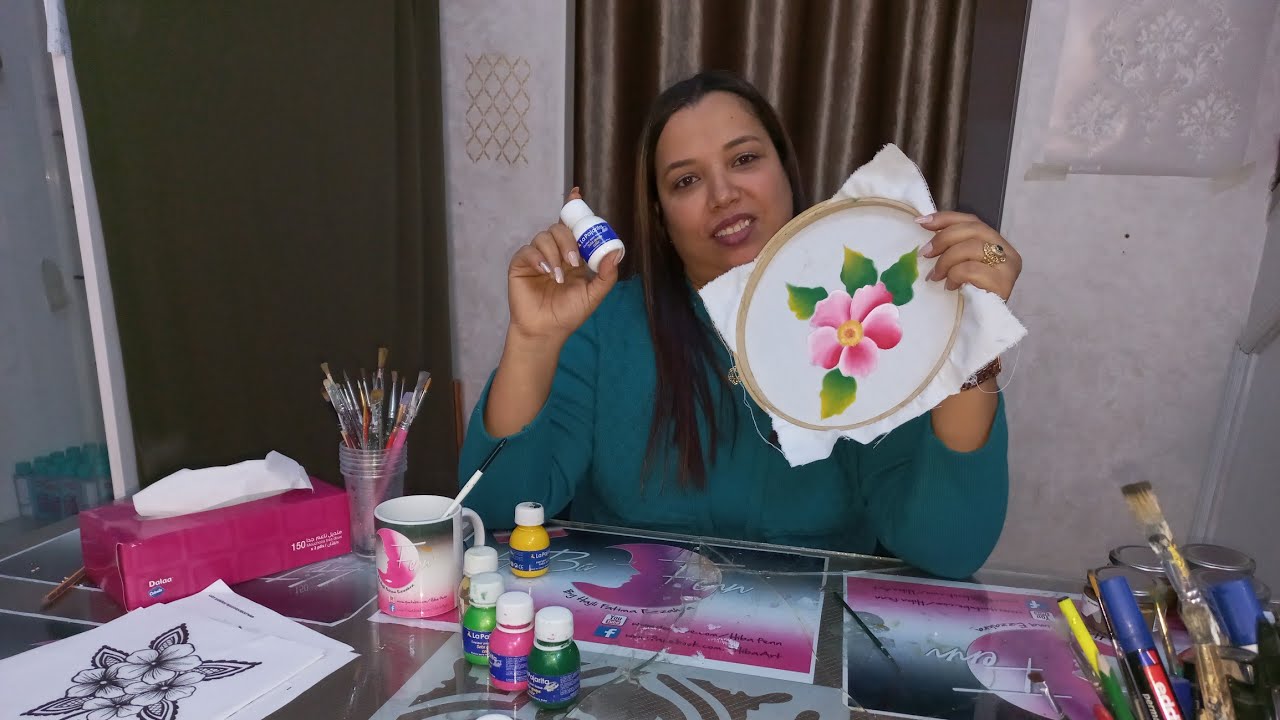 تقنية الرسم على القماش بطريقة مبسطة جدا للمبتدءات بصباغة الثوب