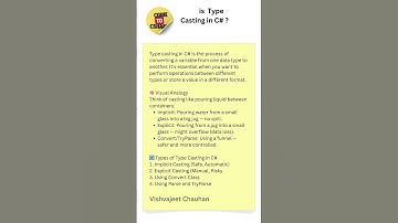 C# Type Casting chapter 10? #viral #beginnerproject #csharpproject #techtutorial #shorts #shotsvideo