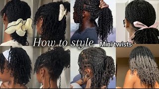 How to style mini Twists | How to style Natural hair | Cute hairstyles with natural twists