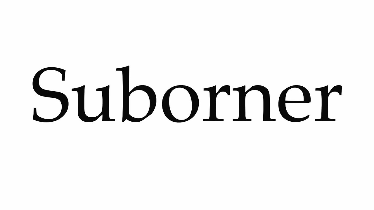 How to Pronounce Suborner - YouTube