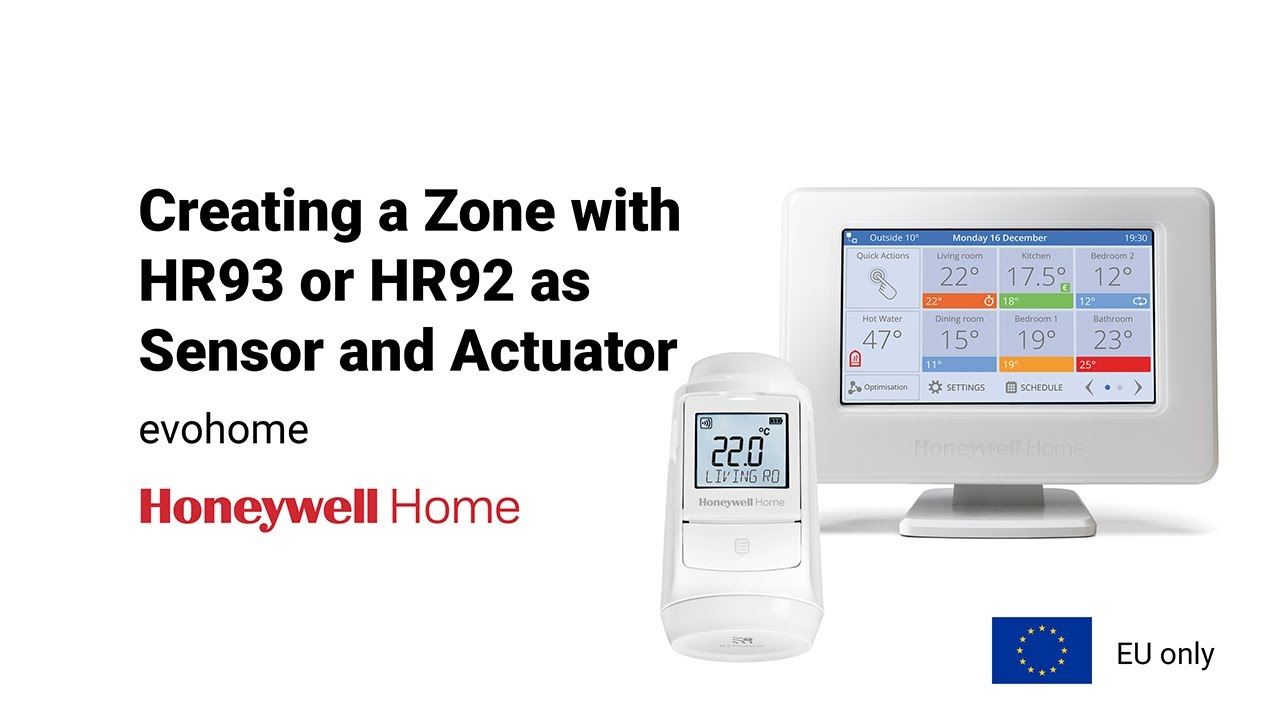 Creating a Zone with HR93 or HR92 as the Sensor and Actuator (EU only)