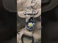 Silver Bag Charm Keychain with White and Yellow Flower