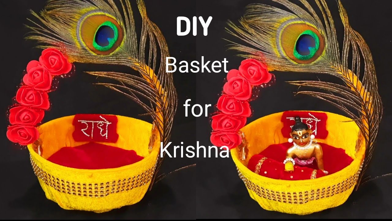 DIY Laddu Gopal ki Basket tokri Decoration for Kanhaji janamashti
