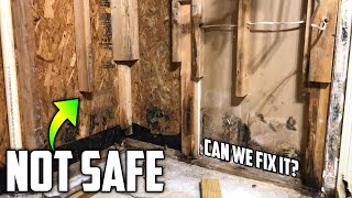 Repairing ROTTED Framing in a Disaster Shower