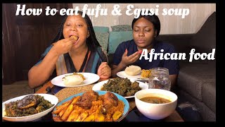 ASMR AFRICAN/NIGERIAN FOOD MUKBANG,EGUSI,FUFU,EFORIRO,GOAT PEPPER SOUP #mukbang