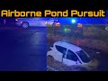 High Speed Pursuit Ends Up With a Car Airborne in a Pond