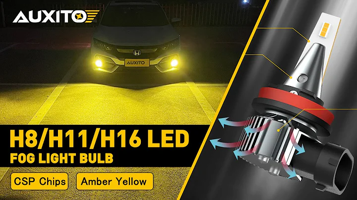 AUXITO H11/H8 LED Fog Light Bulbs, 3000K Amber Yellow with CSP LED Chips or for DRL