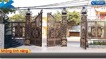 ✅ Cổng nhôm đúc mở tự động hai cánh đẹp tại Vũng Tàu