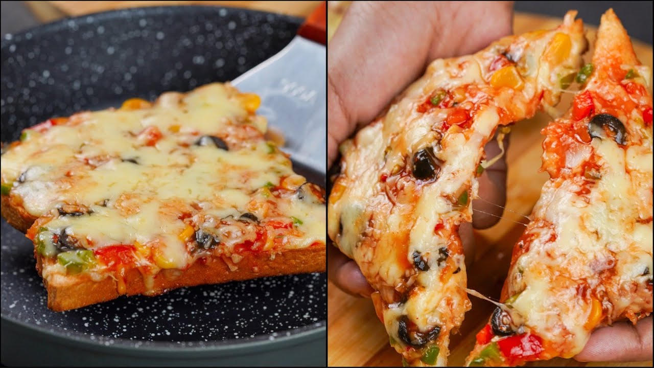 QUICK BREAD PIZZA RECIPE BREAD PIZZA ON TAWA EASY BREAD PAN PIZZA RECIPE N'Oven YouTube