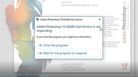 How to Slove Adobe Photoshop CS Not Responding