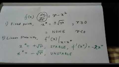 Lecture 7: Introduction to Bifurcation Diagrams, with Saddle-node and Transcritical Bifurcation.