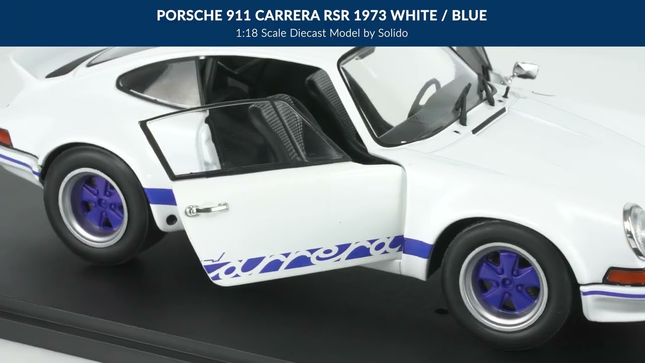 Porsche 911 Carrera RSR 1973 White with Blue Stripes - Solido 1:18