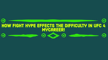UFC 4 - How Fight Hype Effects the Mycareer Fights! (Difficulty)
