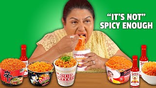 Mexican Moms eat the SPICIEST Noodles!