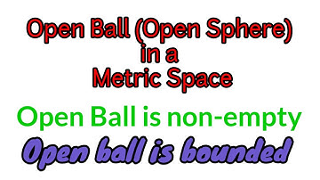 Open Ball in a Metric Space_Definition_Open ball is non-empty_Open ball is bounded_tamil explanation