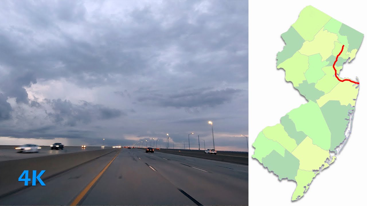 Sandy Hook to Bloomfield NJ 【Sunset drive】 Route 36 West and Garden State Parkway Northbound