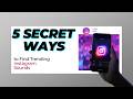 5 Secret Ways to Find Trending Instagram Sounds