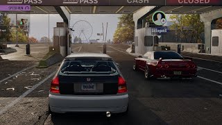 NFS Unbound - Drag Race! Big Turbo EK Hatch vs FBO R32 GTR! Highway Rolls and Cruise! screenshot 5