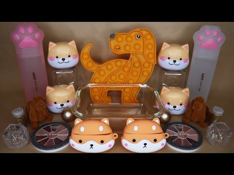 Mixing "BROWN DOG" Random Things Into GLOSSY Slime ★ASMR★ Satisfying