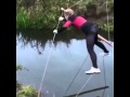 Acrobat falls off tight-rope in death defying high wire stunt gone wrong