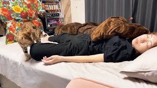 多頭飼い女に隠された膝の謎に迫る・・・！w